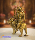 Brass Sherawali Mata Durga Idol | Maa Durga Sitting on Lion Murti