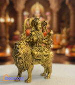 Brass Sherawali Mata Durga Idol | Maa Durga Sitting on Lion Murti