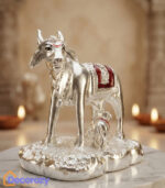 Kamdhenu Cow with Calf Idol – Mina Silver Plated