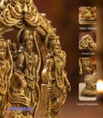 Pure Brass Ram Darbar Idol with Chatra | Lord Ram Sita Lakshman Hanuman Murti
