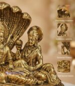 Brass Vishnu Lakshmi Idol on Ananta Sheshnag ( 6.5 cm )
