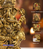 Brass Sitting Ganesha Idol | Ganpati Murti for Home Pooja