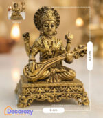Brass Saraswati Devi Idol with Veena | Goddess of Knowledge Murti