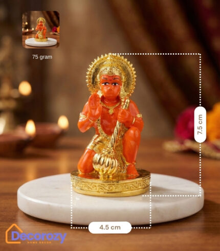 Sinduri Hanuman Ji Idol | 24K Gold Plated Devotional Murti