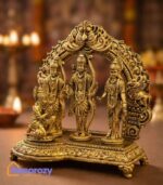 Pure Brass Ram Darbar Idol with Chatra | Lord Ram Sita Lakshman Hanuman Murti