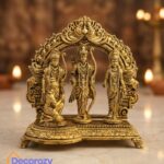 Pure Brass Ram Darbar Idol with Chatra | Lord Ram Sita Lakshman Hanuman Murti