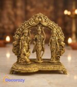 Pure Brass Ram Darbar Idol with Chatra | Lord Ram Sita Lakshman Hanuman Murti
