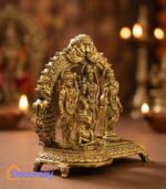 Pure Brass Ram Darbar Idol with Chatra | Lord Ram Sita Lakshman Hanuman Murti
