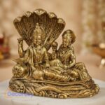 Brass Vishnu Lakshmi Idol on Ananta Sheshnag ( 6.5 cm )