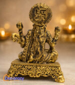 Brass Saraswati Devi Idol with Veena | Goddess of Knowledge Murti