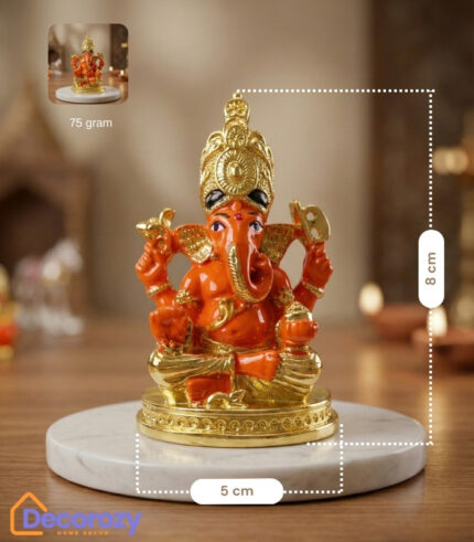 Sinduri Ganesh Ji Idol | 24K Gold Plated Devotional Murti