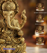Brass Ganesh Idol on Lotus Pedestal | Ganpati Murti for Home & Office