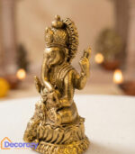 Brass Ganesh Idol on Lotus Pedestal | Ganpati Murti for Home & Office