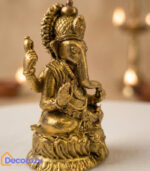 Brass Ganesh Idol on Lotus Pedestal | Ganpati Murti for Home & Office