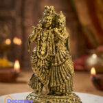 Brass Radha Krishna Idol | Divine Brij Ras Murti for Home Pooja & Gifting