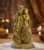 Brass Radha Krishna Idol | Divine Brij Ras Murti for Home Pooja & Gifting