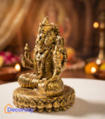Brass Lord Narasimha Idol | Seated Narasimha Murti for Divine Protection