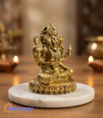 Brass Lord Narasimha Idol | Seated Narasimha Murti for Divine Protection