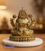 Brass Lord Narasimha Idol | Seated Narasimha Murti for Divine Protection