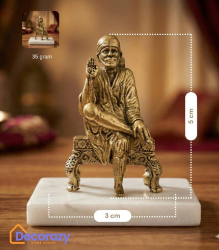 Brass Sai Baba Idol | Shirdi Sai Baba Blessing Murti for Home Mandir
