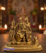 Pure Brass Shiv Parivar Idol with Nandi | Shiva Family Murti for Home Mandir