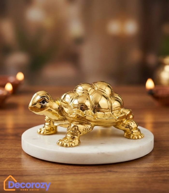 Full Pure Gold Plated Tortoise Idol | Vastu Kachua for Prosperity