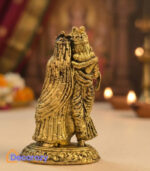 Brass Radha Krishna Idol | Divine Brij Ras Murti for Home Pooja & Gifting