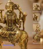 Brass Sherawali Mata Durga Idol | Maa Durga Sitting on Lion Murti