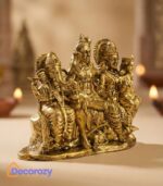 Pure Brass Shiv Parivar Idol | Lord Shiva Parvati Ganesh Kartikeya Murti
