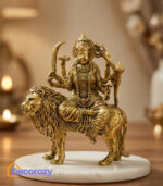 Brass Sherawali Mata Durga Idol | Maa Durga Sitting on Lion Murti