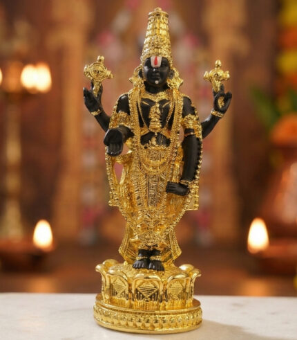 24K Gold Plated Tirupati Balaji Idol | Lord Venkateswara Murti