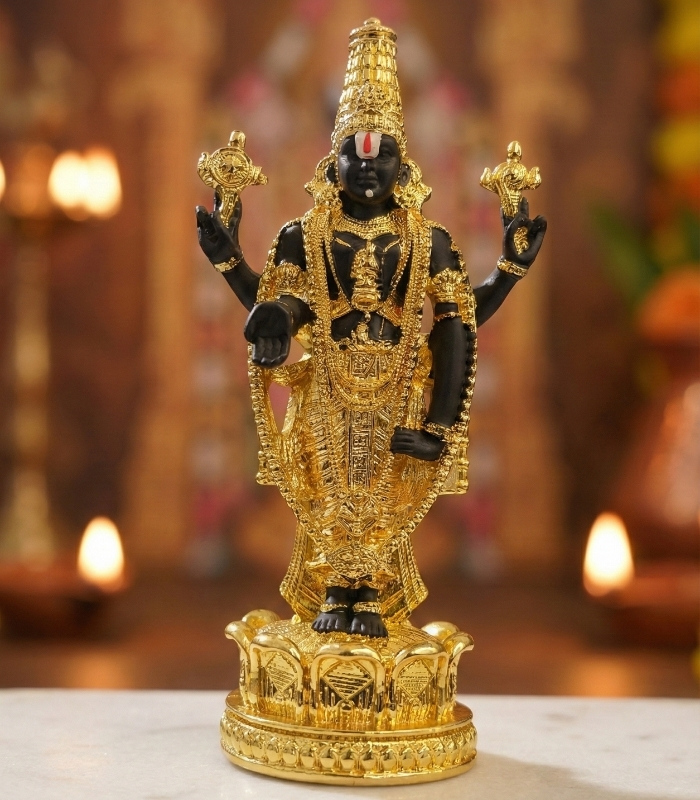 24K Gold Plated Tirupati Balaji Idol | Lord Venkateswara Murti