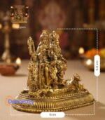 Pure Brass Shiv Parivar Idol with Nandi | Shiva Family Murti for Home Mandir