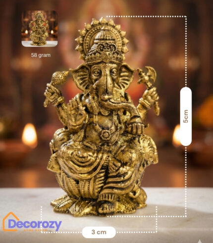 Brass Sitting Ganesha Idol | Ganpati Murti for Home Pooja