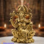 7cm Left-Trunk Brass Ganesha Idol | Small Ganpati Murti for Pooja