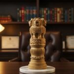 Craft Wooden Golden Ashoka Pillar – Premium Decorative Gift for Home & Office