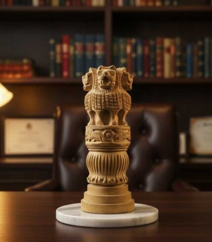 Craft Wooden Golden Ashoka Pillar – Premium Decorative Gift for Home & Office