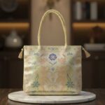 Banarasi Fabric Handbag for Women | Traditional Ethnic Tote with Braided Handles