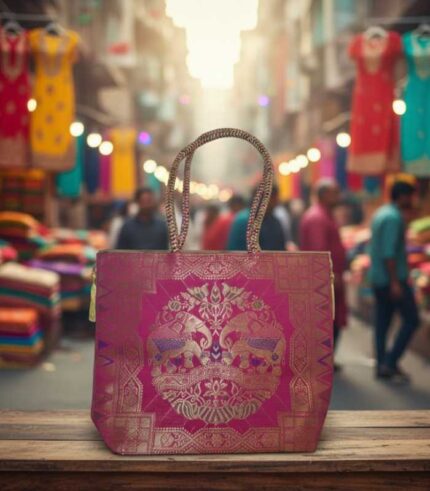 Traditional Banarasi Fabric Handbag | Stylish Gift for Women