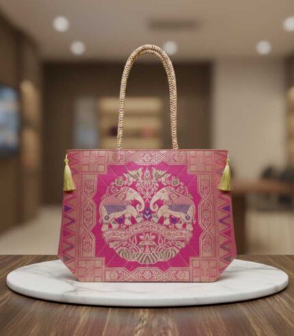 Traditional Banarasi Fabric Handbag | Stylish Gift for Women