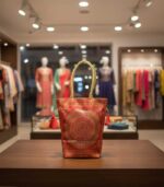 Red Banarasi Brocade Potli Bag with Zari Woven Design