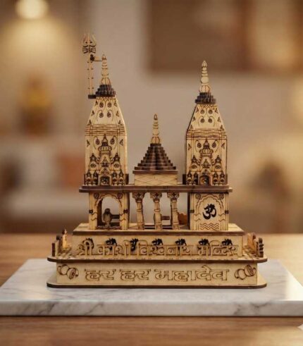 Shri Kashi Vishwanath Temple 3D Replica Wooden Model