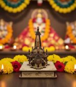 Traditional Ayodhya Ram Temple Wooden Handcrafted Model | Premium Pooja Decor & Spiritual Gif