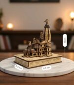 Traditional Ayodhya Ram Temple Wooden Handcrafted Model | Premium Pooja Decor & Spiritual Gif
