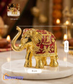TrunkUp Elephant Gold Meena Plated Idol | Vastu Good Luck Elephant Decor
