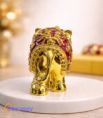 TrunkUp Elephant Gold Meena Plated Idol | Vastu Good Luck Elephant Decor