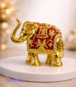 TrunkUp Elephant Gold Meena Plated Idol | Vastu Good Luck Elephant Decor