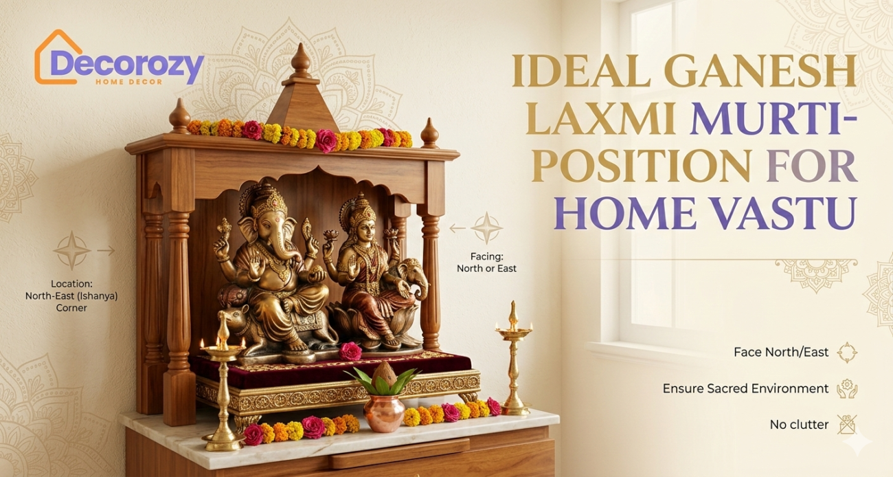 Ideal Ganesh Laxmi Murti Position for Home Vastu
