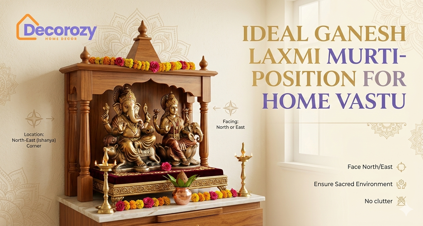 Ideal Ganesh Laxmi Murti Position for Home Vastu