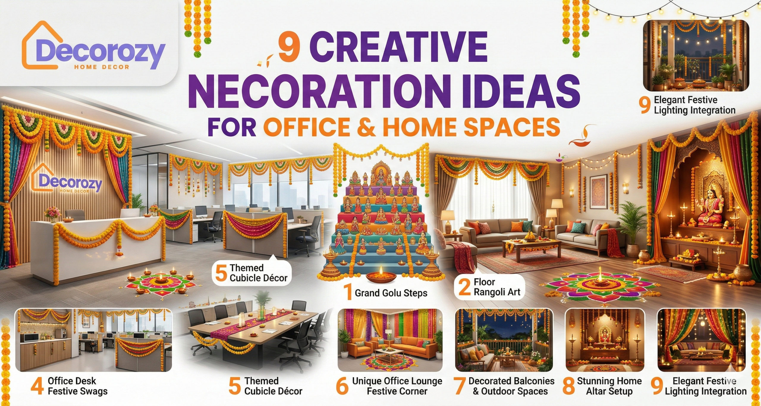 9 Creative Navratri Decoration Ideas For Office & Home Spaces